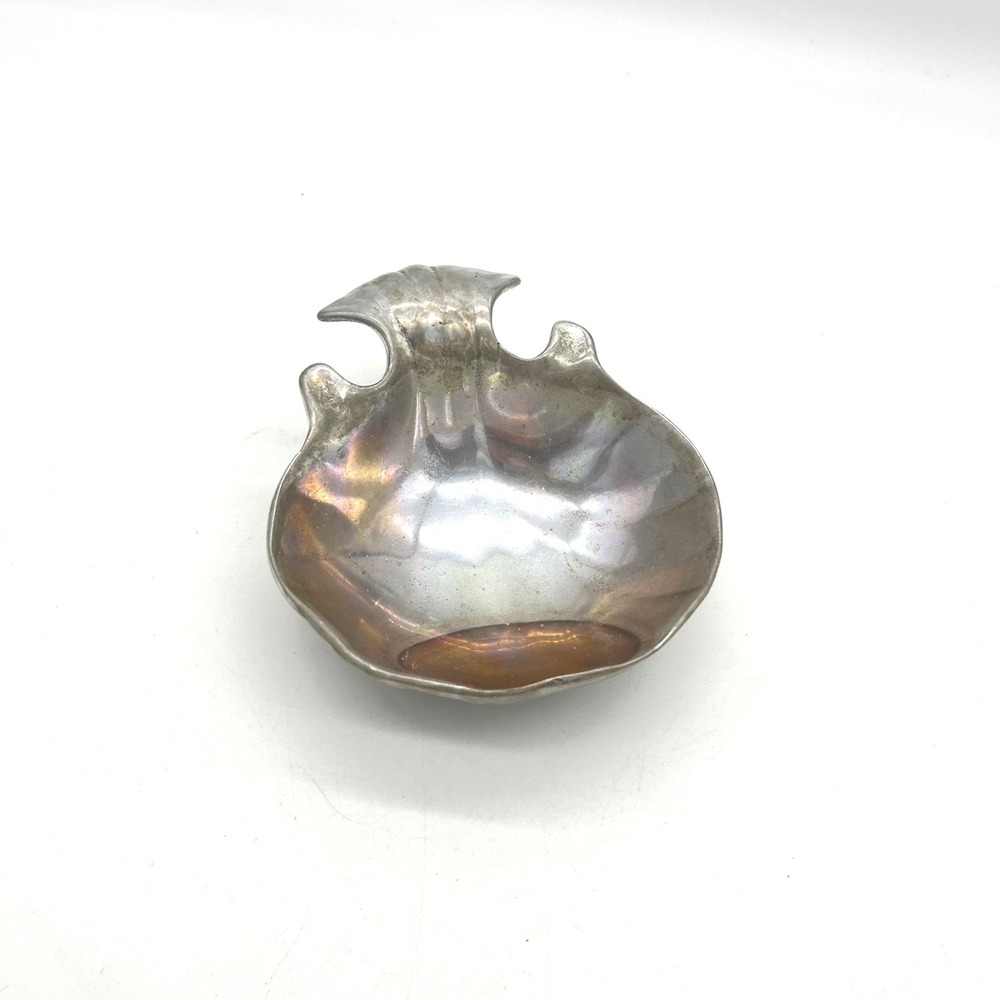 Wilton Columbia PA Pewter Fish Nut Dish Bowl Silver Tone Footed Vintage